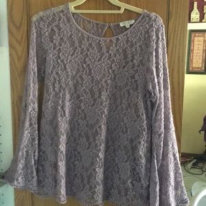 Macy’s by Ultra Flirt, lacebell sleeve top